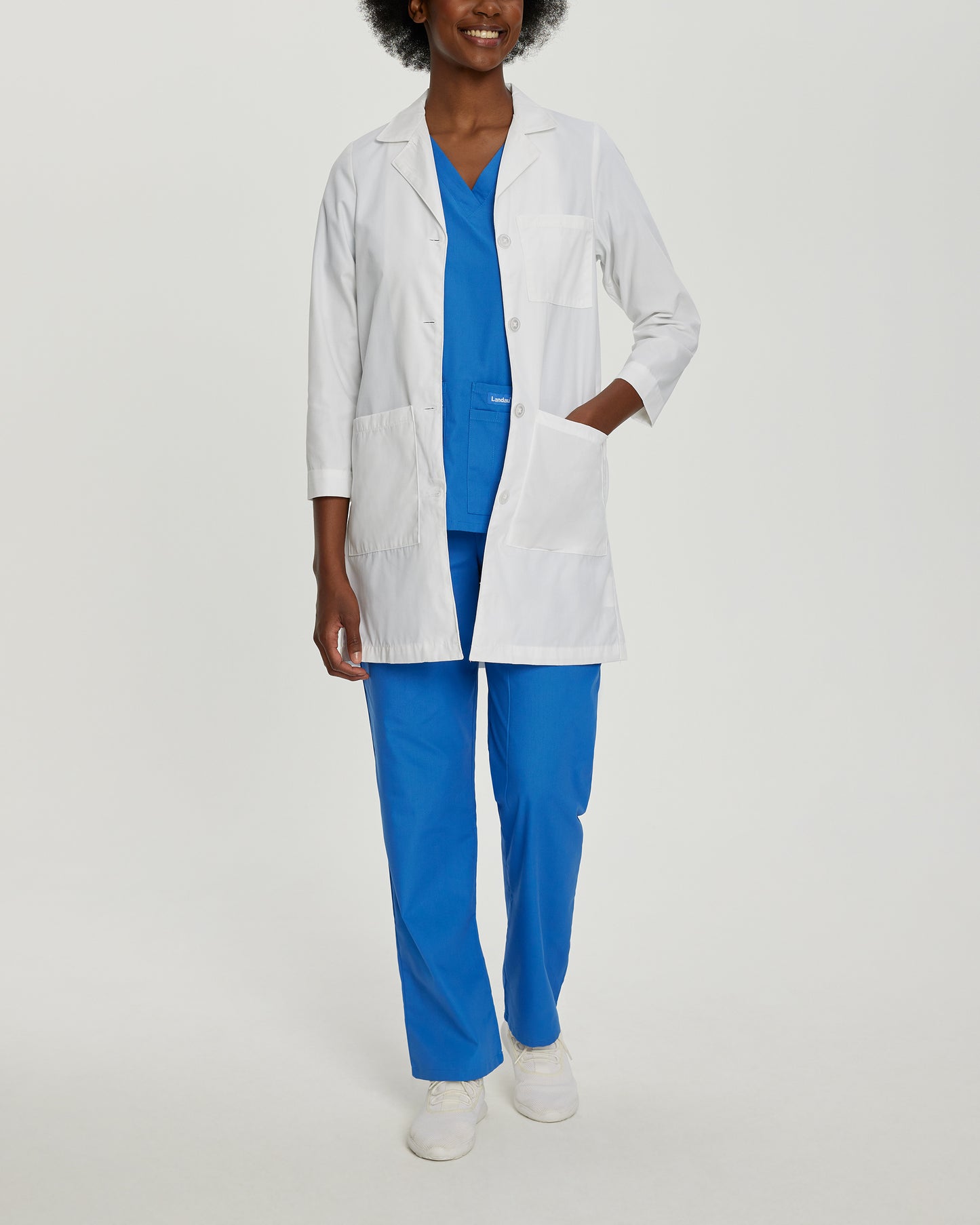 WOMEN'S - Landau Women's 3-Pocket Full-Length White Coats