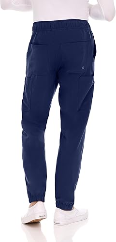 Men's Stretch Scrub Set – V-Neck Top & 7-Pocket Pants with Yoga Waistband