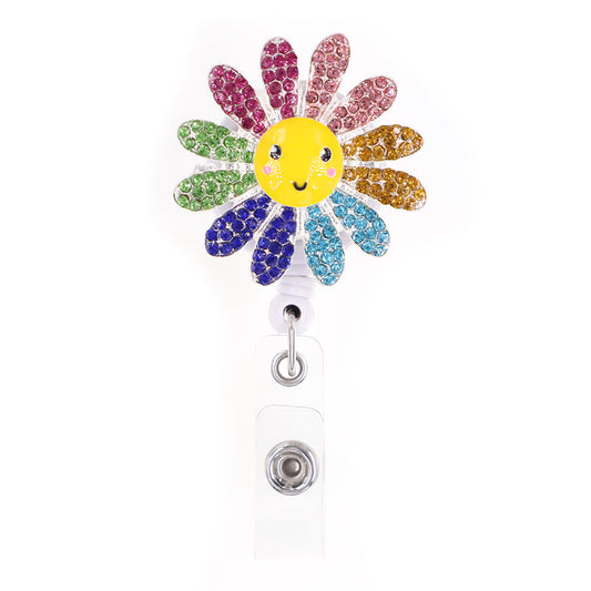 Color Daisy Sparkle and Shine Rhinestone Badge Reel