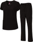 Natural Uniforms Women's Cool Stretch V-Neck Top and Cargo Pant Scrub Set