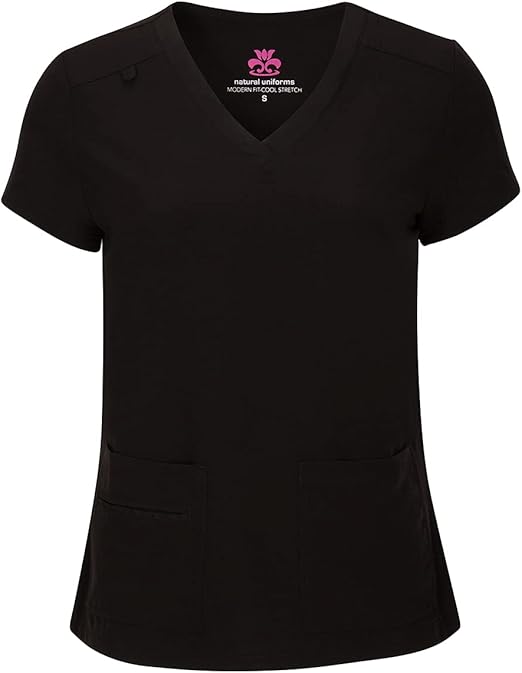 Natural Uniforms Women's Cool Stretch V-Neck Top and Cargo Pant Scrub Set