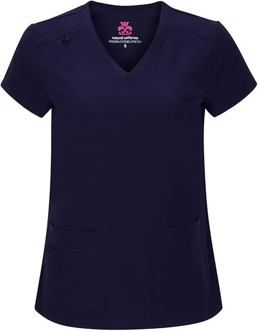 Natural Uniforms Women's Cool Stretch V-Neck Top and Cargo Pant Scrub Set