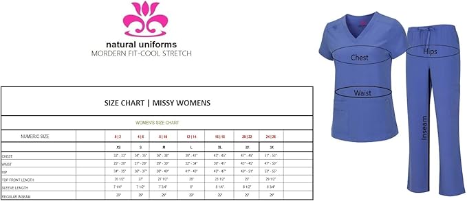 Natural Uniforms Women's Cool Stretch V-Neck Top and Cargo Pant Scrub Set