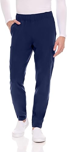 Men's Stretch Scrub Set – V-Neck Top & 7-Pocket Pants with Yoga Waistband