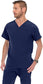 Men's Stretch Scrub Set – V-Neck Top & 7-Pocket Pants with Yoga Waistband