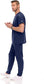 Men's Stretch Scrub Set – V-Neck Top & 7-Pocket Pants with Yoga Waistband