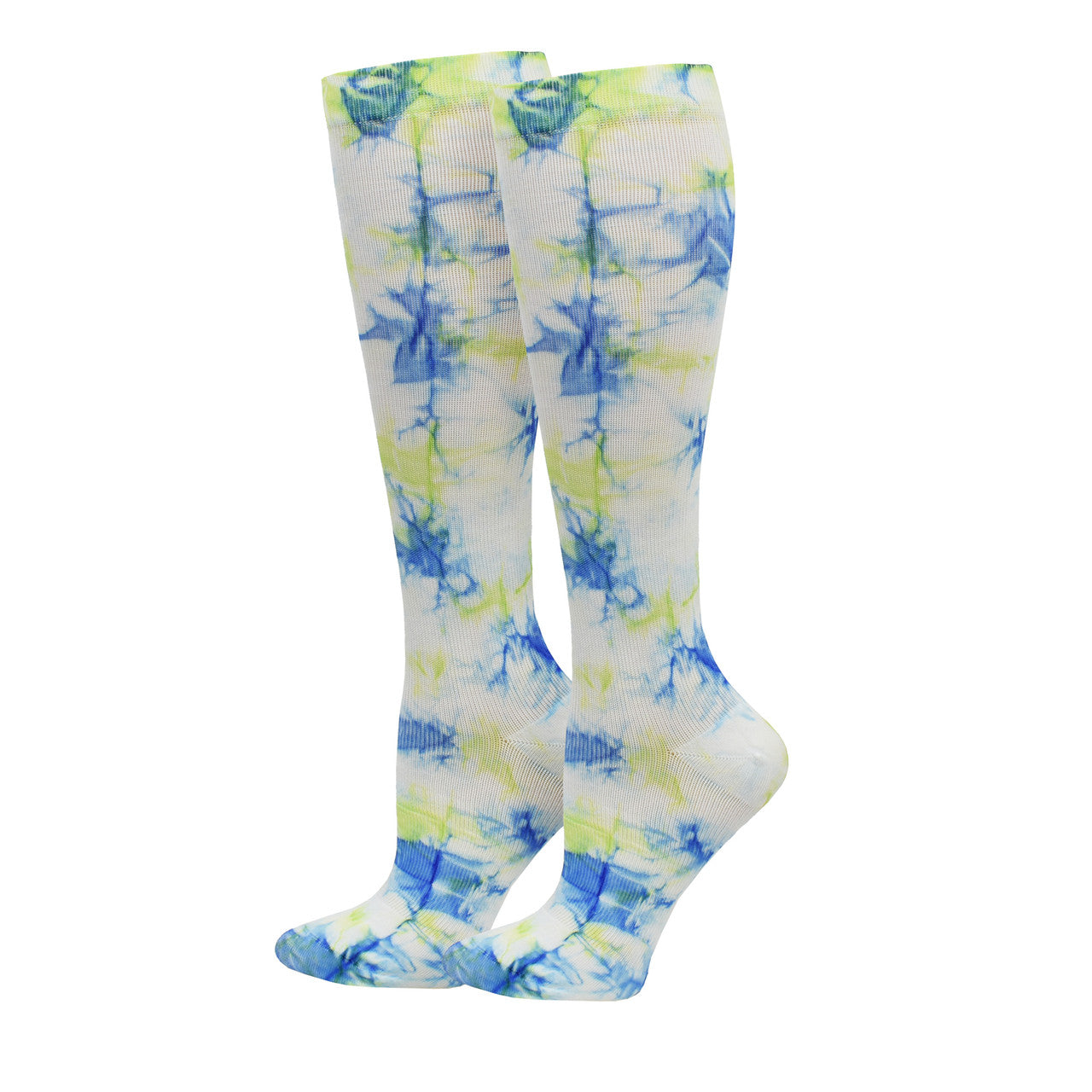 Think Medical Tie Dye Premium Blue/Green Fashion Compression Sock (Regular) - view 1