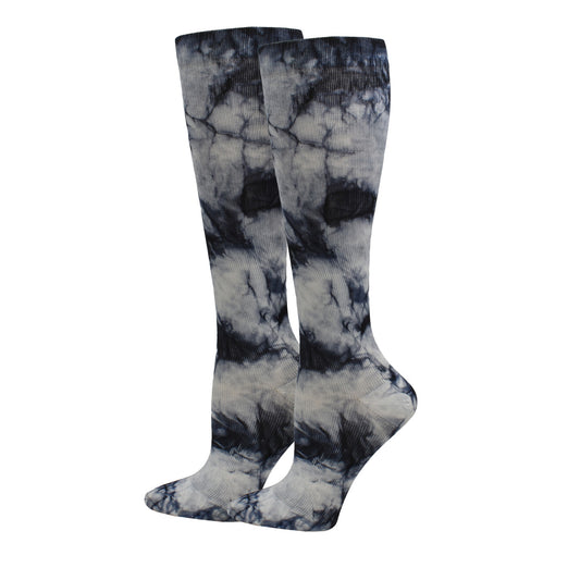 Think Medical Tie Dye Premium Black/Grey Fashion Compression Sock (Regular) - view 1