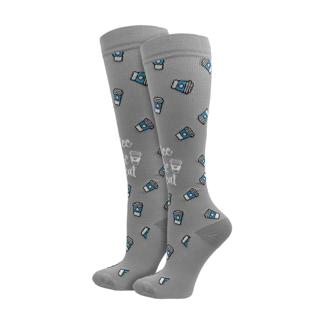 Think Medical Coffee Nurse Repeat Fashion Compression Sock (Regular) - view 1
