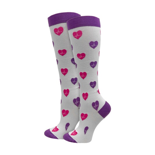 Think Medical EKG Hearts Compression Knee High (Regular) - view 1