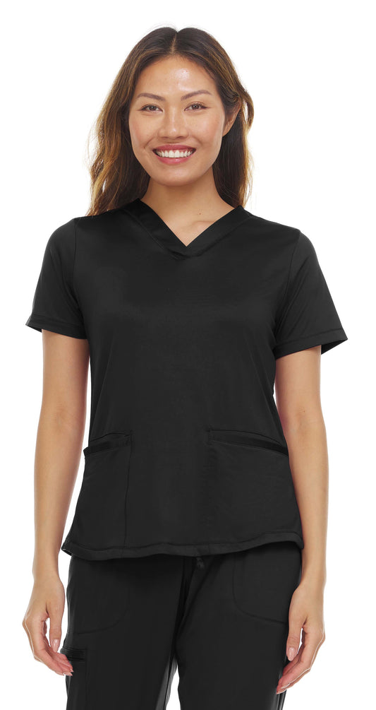 Action V-Neck Top: Black