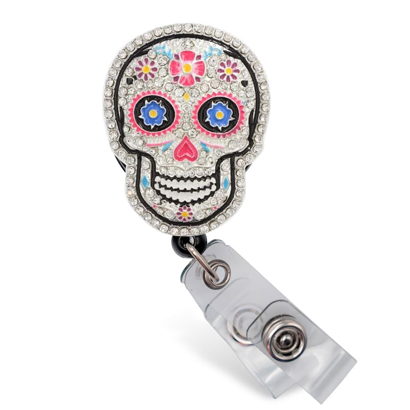 Skull Sparkle And Shine Badge Reel
