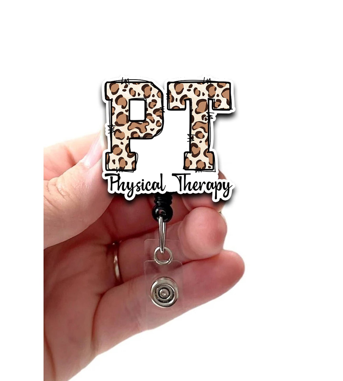 Physical Therapy Cheetah Badge Reel, Acrylic