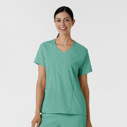 Wink Boundless Women's 2-Pocket V-Neck Scrub Top in Turquoise