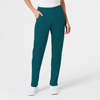 Wink W123 Women's Flat-Front Cargo Scrub Pant in Caribbean Blue